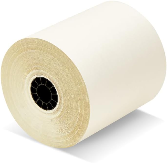 (50 Rolls) 3'' x 95' White/Canary 2 Ply Carbonless Kitchen Printer Paper Cash Register Receipt Rolls for SP2000, UP389, 480, 220, 250, 900, 07901, 07706