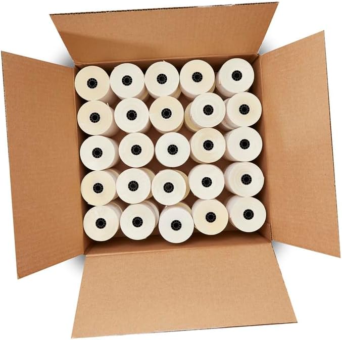 (50 Rolls) 3'' x 95' White/Canary 2 Ply Carbonless Kitchen Printer Paper Cash Register Receipt Rolls for SP2000, UP389, 480, 220, 250, 900, 07901, 07706