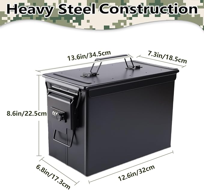 Ammo Can&Ammo Box, Fireproof & Waterproof Metal Storage Box - Image 2