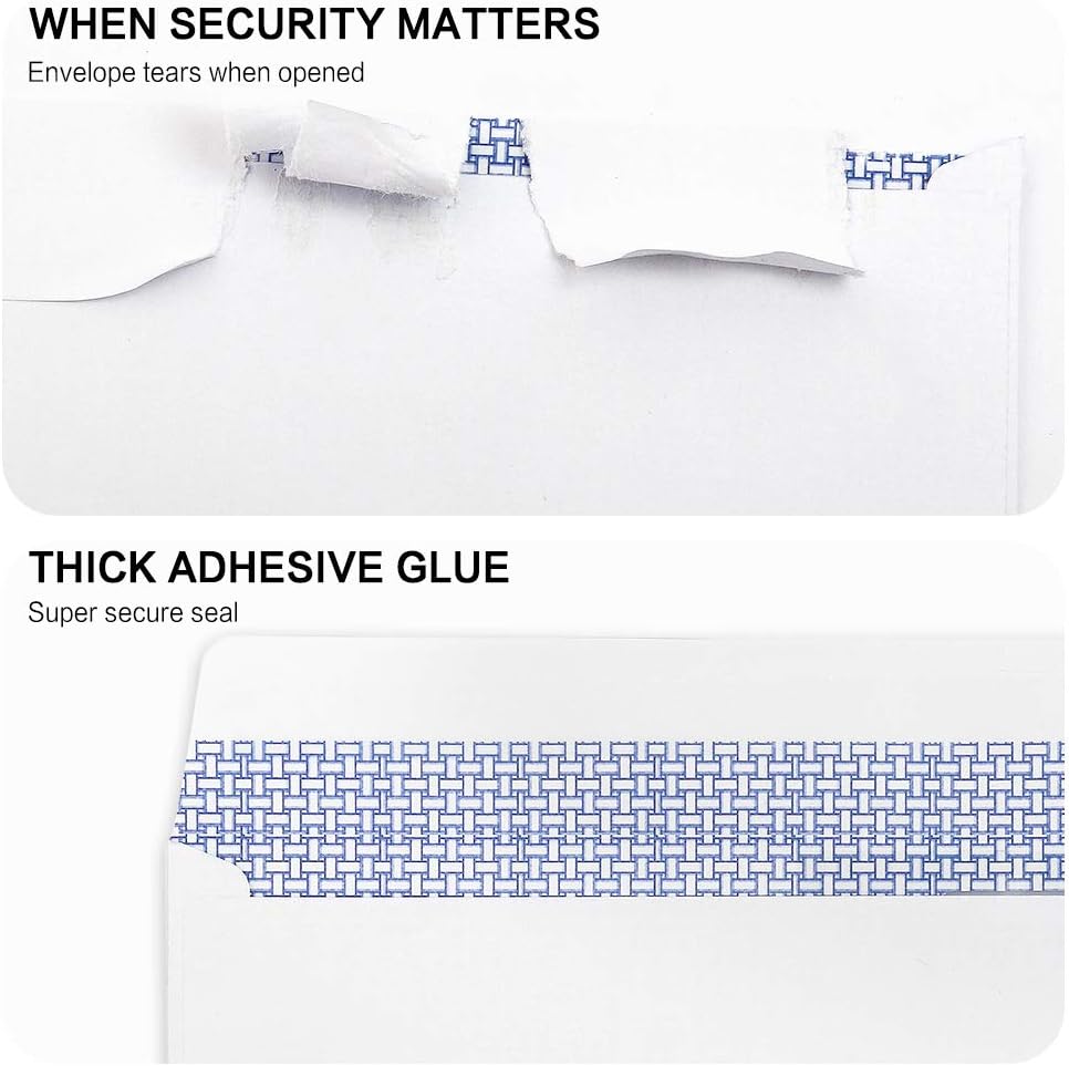 #9 Double Window Security Envelopes, HERKKA No.9 Double Window Business Envelopes Designed for Quickbooks Invoices and Business Statements - Number 9 Size 3 7/8 Inch X 8 7/8 Inch - 24 LB - 1000 Pack