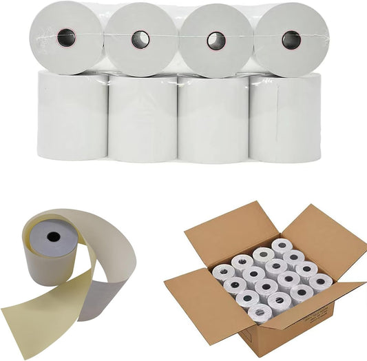 (32 Rolls) 2-Ply Carbonless 3" x 95' White/Yellow Receipt Paper for Restaurants & POS Cash Registers | Compatible with Star Micronics SP700, SP2000, UP389, Omni 480, TMU 220, TMU 250, and More