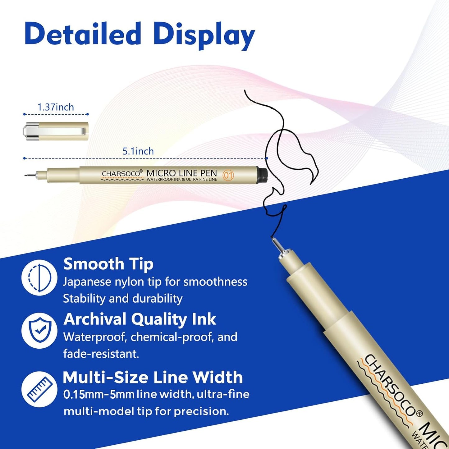 003 Micro Pen, Black Fine Point Pen with Waterproof Archival Ink, 0.15mm Fineliner Ink Pens for Artist Illustration, Sketching, Anime, Manga, Technical Drawing and Scrapbooking