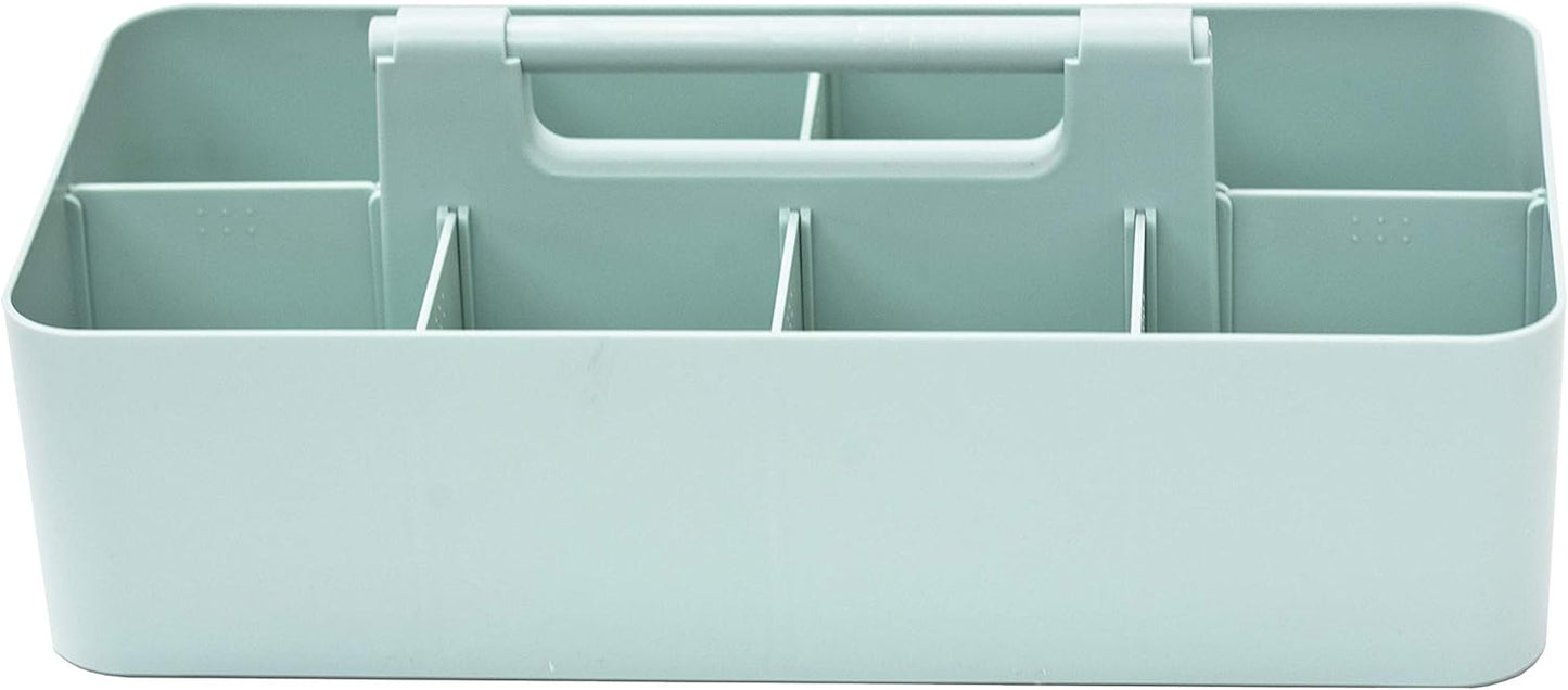 -Large Portable Caddy, DIY Dividers, 8 Compartments, School Office Supplies Home Business Organizer,Portable Basket with Handle Storage Organizer Modern Made in USA (10 PACK, Mint)