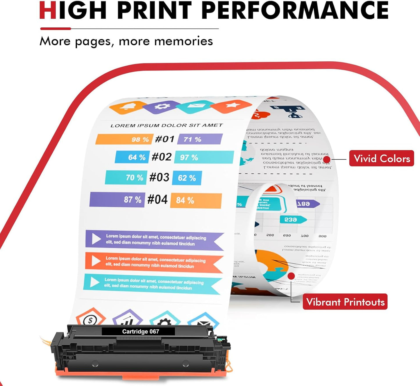 067 067H Toner Cartridge Set MF654Cdw MF656Cdw Compatible Replacement for Canon 067 067H Color ImageCLASS LBP632Cdw LBP633Cdw MF653Cdw Printer 4 Pack High Yield Ink (Black Cyan Yellow Magenta)