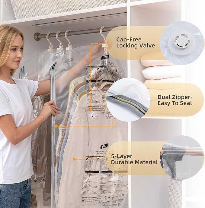 TAILI Hanging Vacuum Storage Sealer Bags - Thumbnail 2