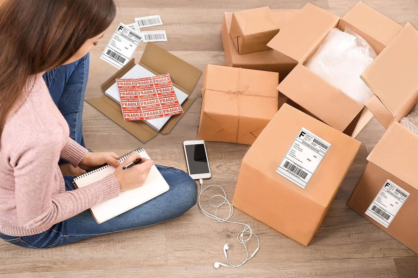 Half Sheet Shipping Labels, 8.5" x 5.5" Address Labels, Half Sheet Self Adhesive Mailing Labels for Laser & Inkjet Printers (500 Sheets, 1000 Labels)