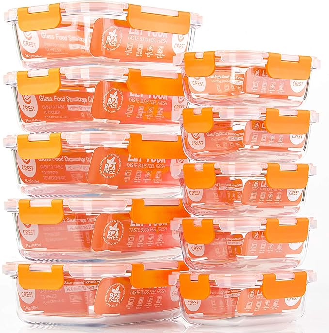 10-Pack Glass Food Storage Containers - Thumbnail 5