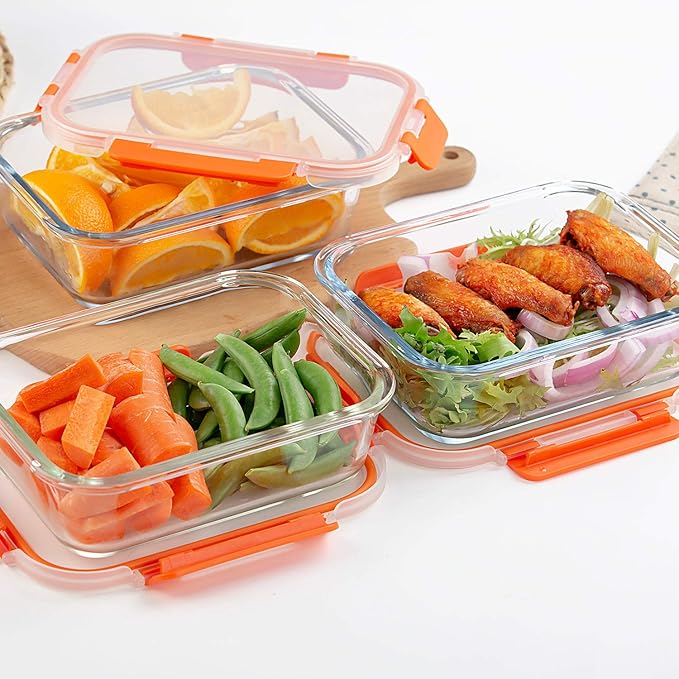 10-Pack Glass Food Storage Containers - Thumbnail 3